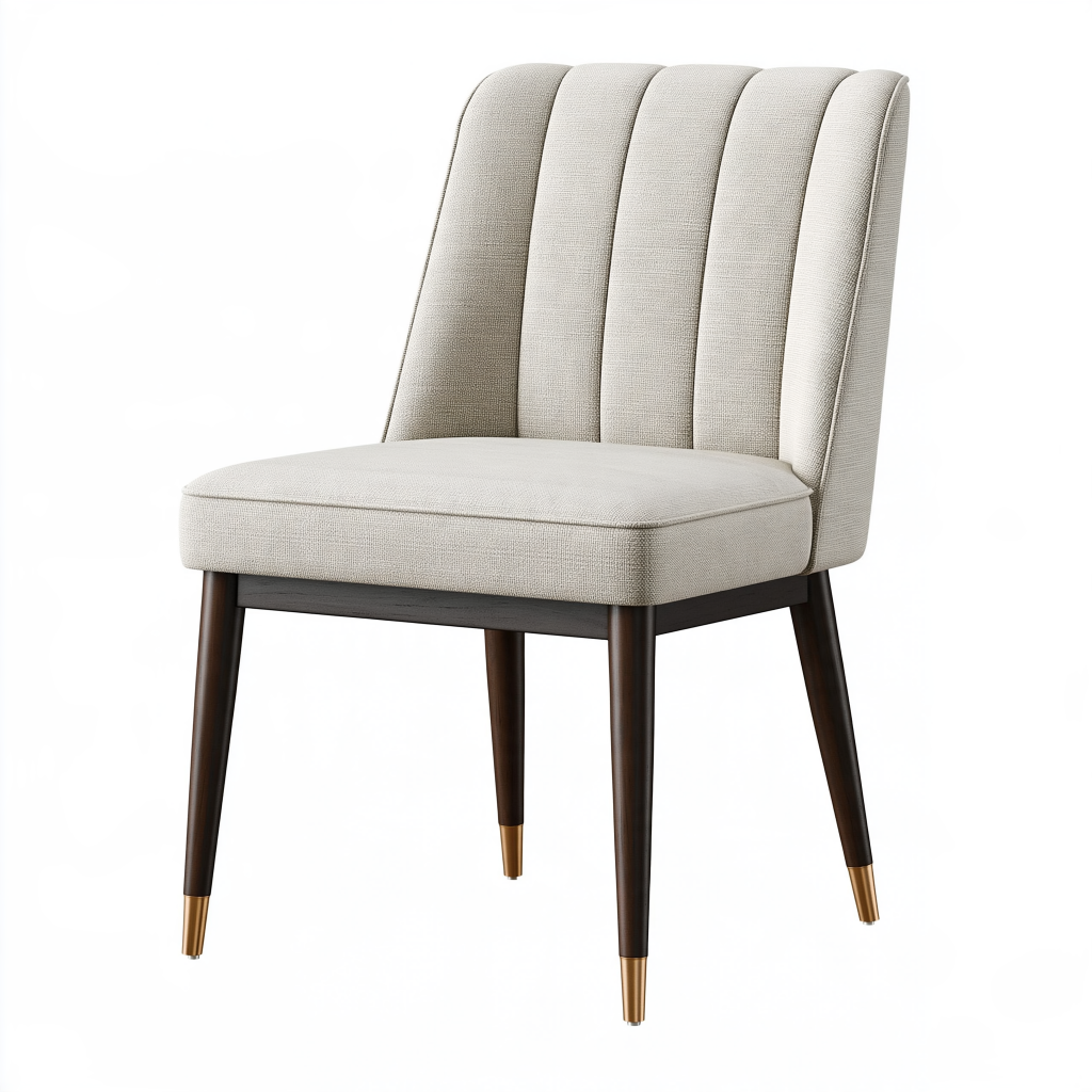 Chaise de salle à manger 52 x 61 x 88 cm en tissu beige style contemporain