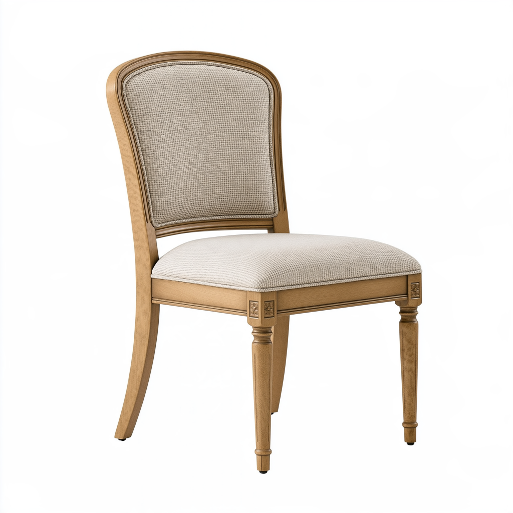 Chaise de salle à manger 50 x 58 x 96 cm en bois beige style classique rembourrée