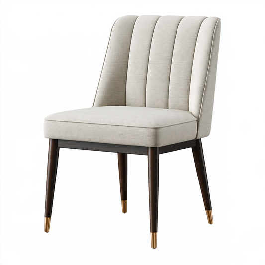 Chaise de salle à manger 52 x 61 x 88 cm en tissu beige style contemporain